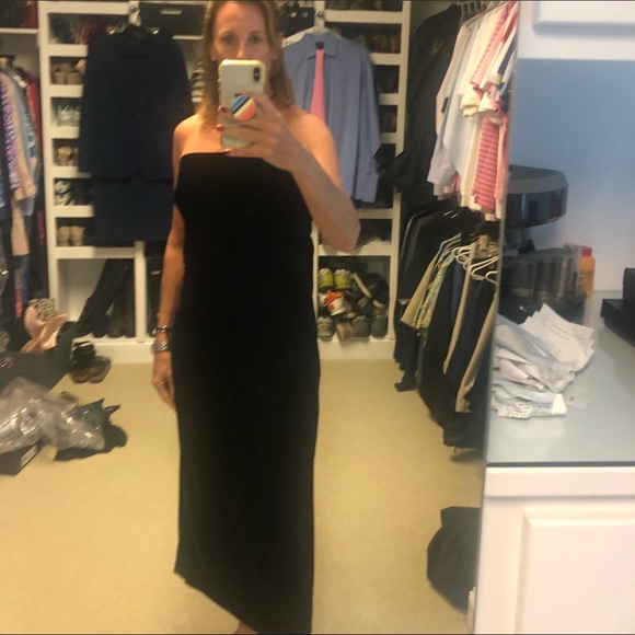 Shoshanna Midnight:Roxford strapless velvet dress - Picture 2 of 5